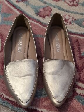Mussshoe Metallic Soft Gold Pointed Toe Flats